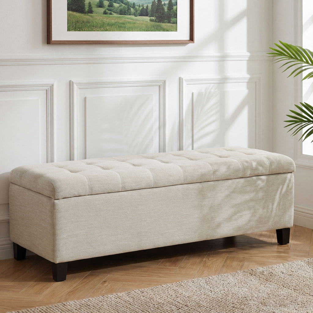 Upholstered Storage Ottoman Bench