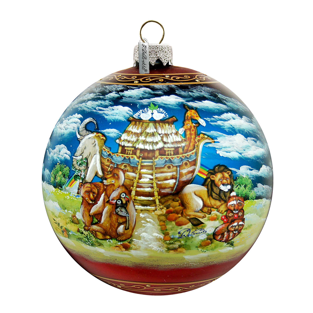 Noah's Ark Ball Glass Ornament Limited Edition by G. DeBrekht - Nativity Holiday Decor - 73859