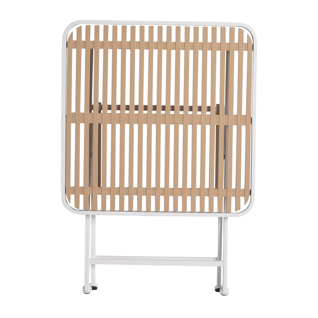 Modern Folding Square Table, Water Proof And Wear Resistant - Apricot / White