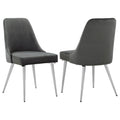 Padded Side Chair Of 2) With Upholstered Seat And Polished - Gray