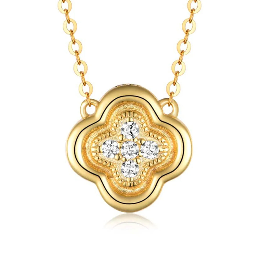 925 Sterling Silver Sparkala™ Leaf Clover Necklace