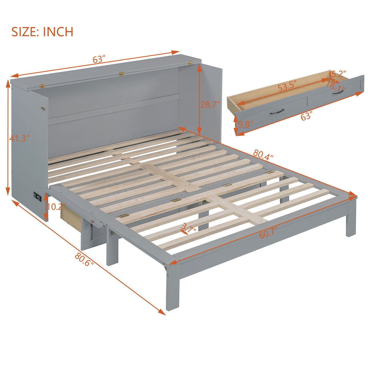 Murphy Bed With Large Drawers