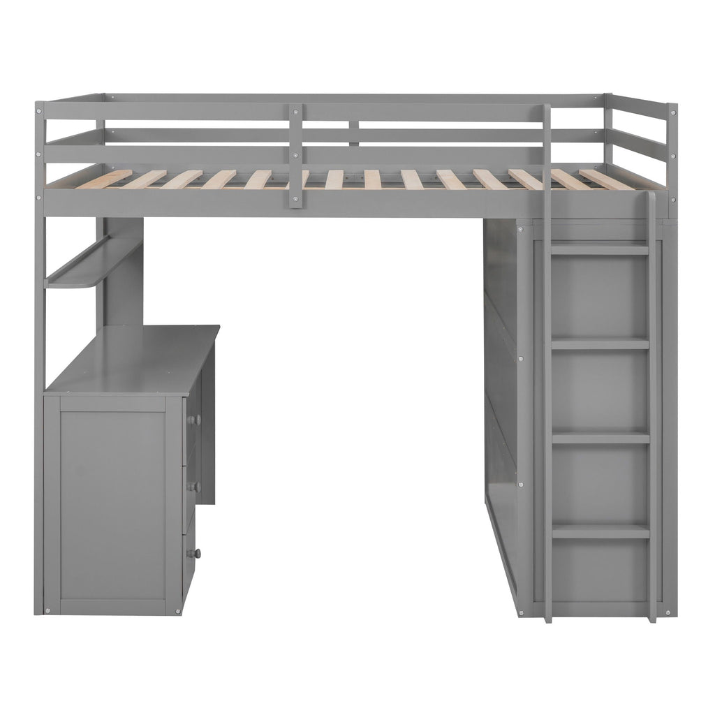 Loft Bed With Drawers, Desk, And Wardrobe