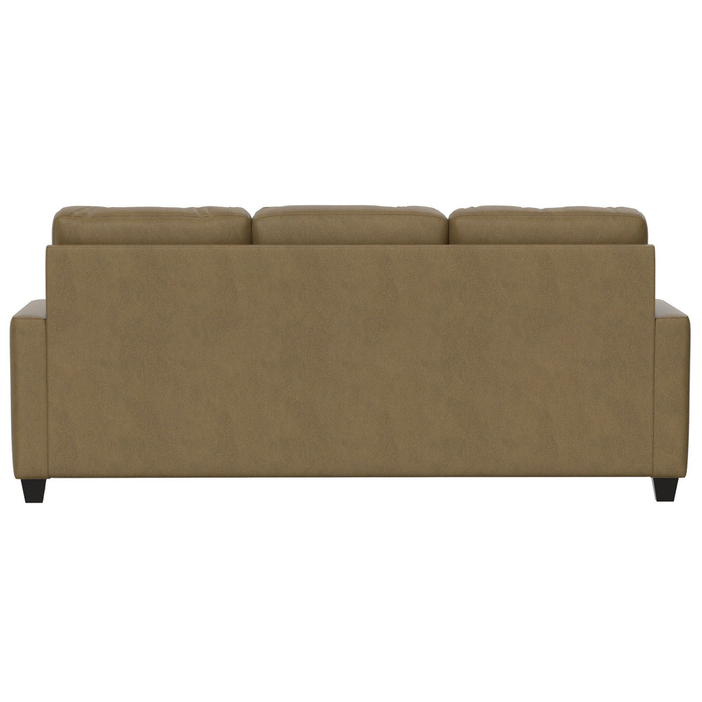 2 Piece Sofa With Chaise, Comfortable Seating For 3, Tapered Feet, USB Charging Console - Brown