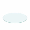 20" Round Tempered Glass Table Top Clear Glass 1 / 4" Thick Flat Polished Edge - Transparent