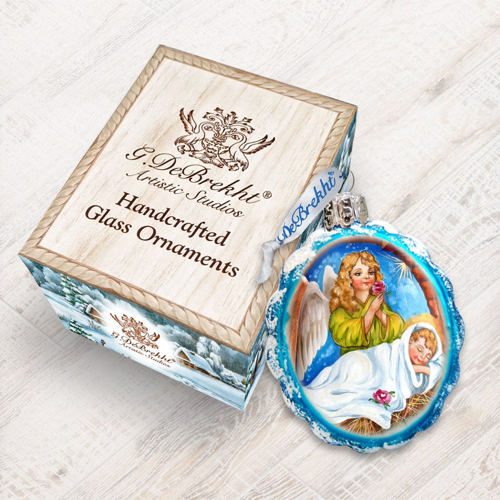 Watching Over You Angel Mercury Glass Ornament by G. DeBrekht - Nativity Holiday Decor - 773028