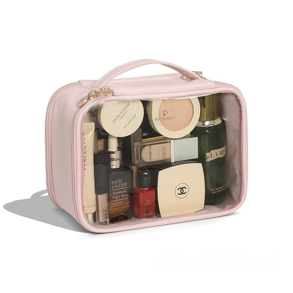 Leather Transparent Cosmetic Bag Travel Essential