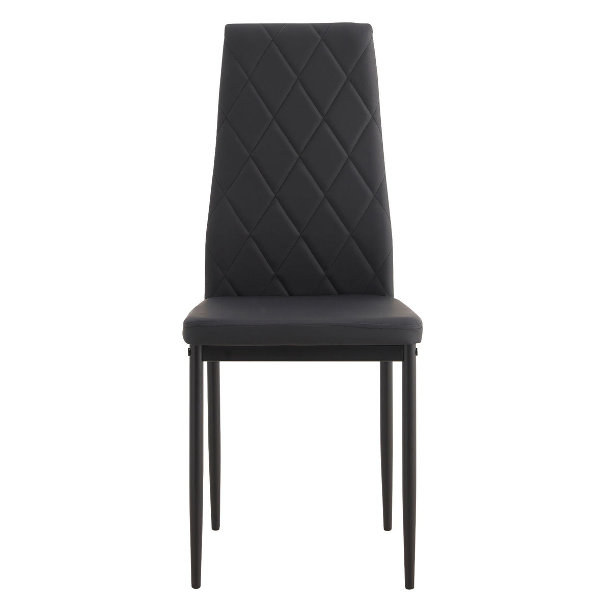 Modern 5 Piece Dining Table Set With Glass Top And Chairs - Black
