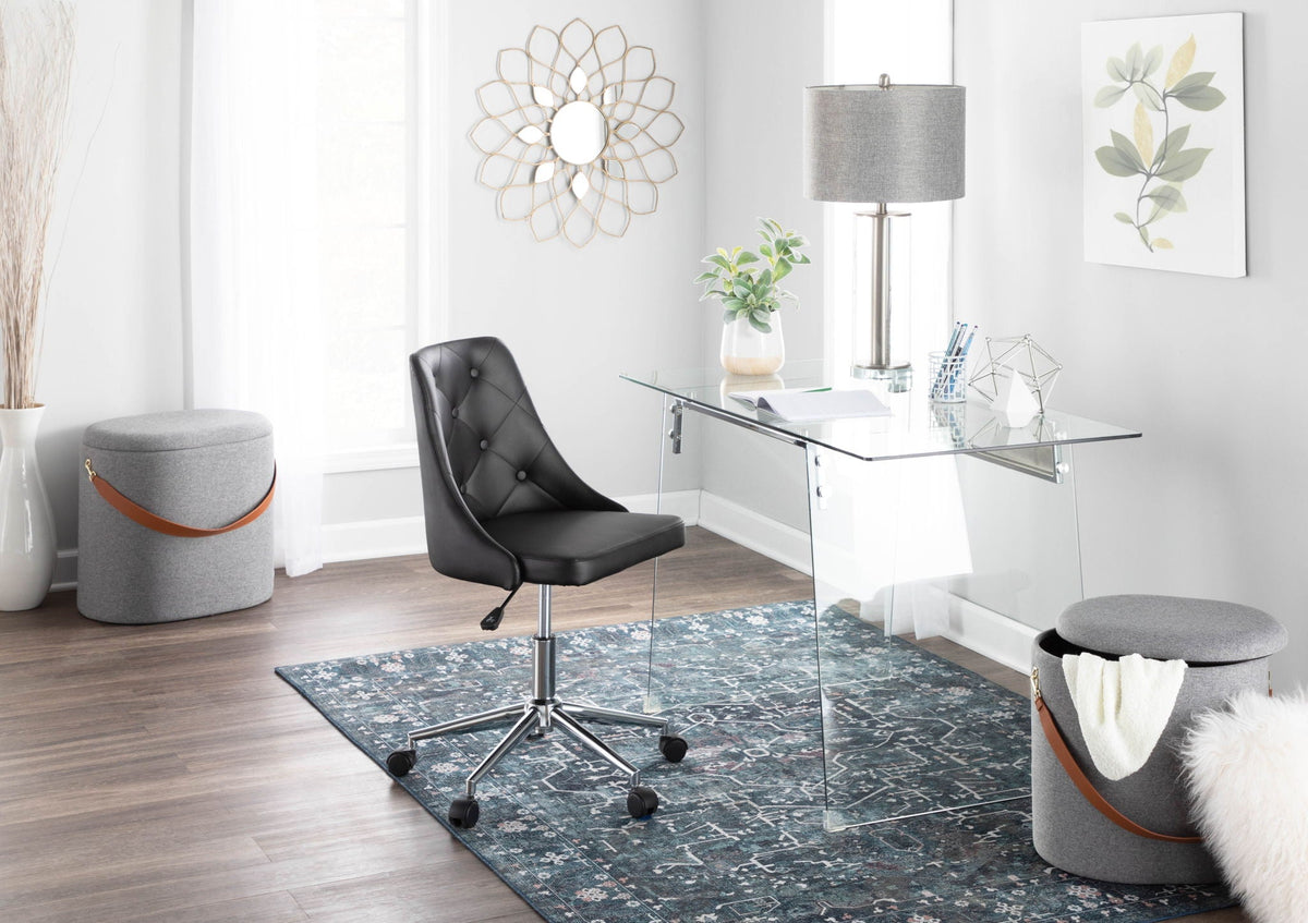 Glacier - Contemporary Desk - Clear / Chrome