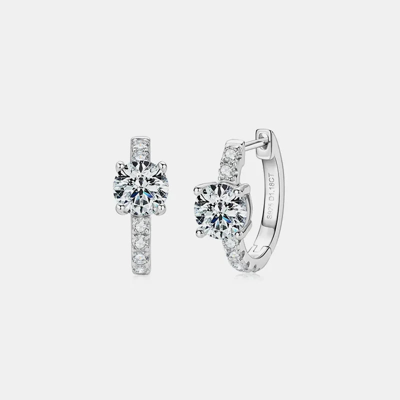 2.36 Carat Sparkala™ Zircon 925 Sterling Silver Hoop Earrings
