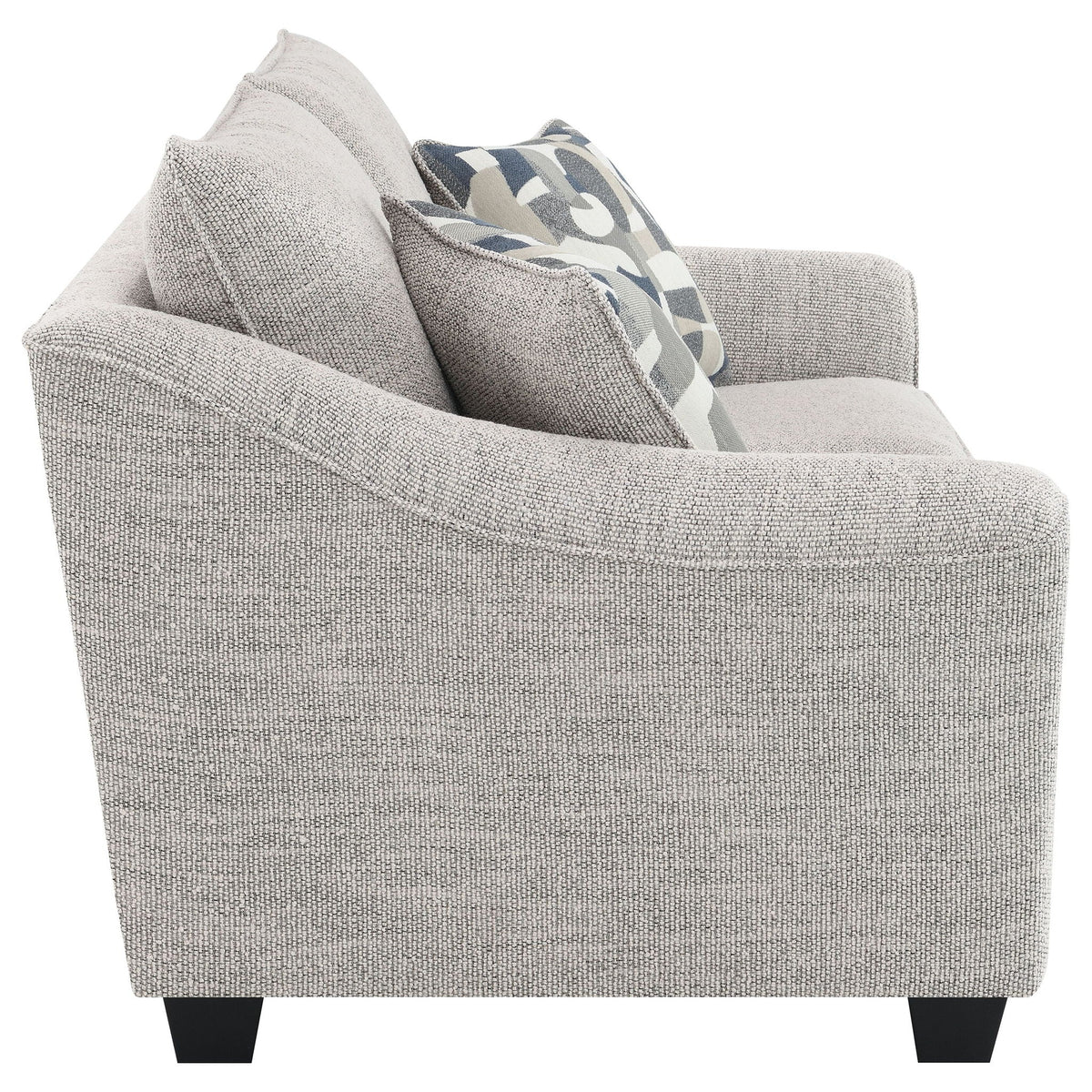 Lido - Upholstered Loveseat With Tapering Block Legs - Light Gray