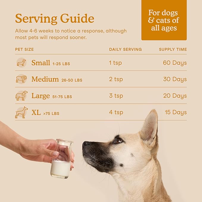 Fera Pets Immune Goat Milk for Dogs & Cats with Colostrum, Organic Turkey Tail Mushroom, & Probiotics - Improves Immune Response - for Picky Eaters - Powder - 60 TSP