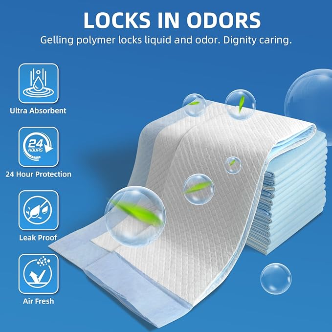 50 Count Extra Large Chucks 36"x36" Thicken Elderly Adults Incontinence Bed Pads Disposable, Heavy Duty Absorbency Underpads Waterproof, XXL Extra Large Puppy Pee Training Pad