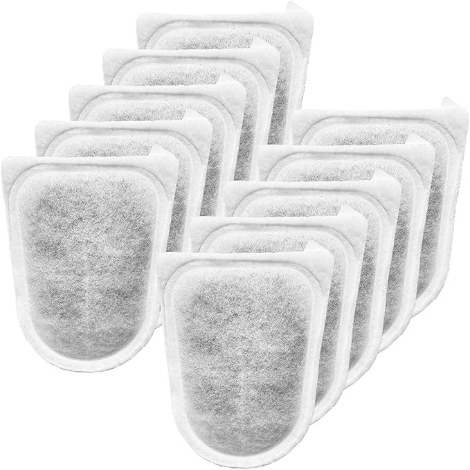 10 Pack Large Replace Filter Cartridge for Whisper EX Filter, Fish Tank Carbon Filter Cartridges for Aquarium, Compatible with Whisper EX30/EX45/EX70 Filters