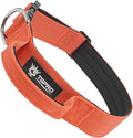 TSPRO Premium Dog Collars Tactical Dog Collar with Handle and Heavy Duty Quick-Release Metal Buckle Durable Thick and Adjustable for Medium to Large Dogs (Orange L)