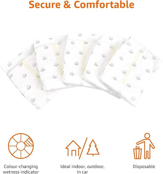 Amazon Basics Male Dog Diapers, 30 Count, Medium, Ultra Absorbent Disposable Wrap with Secure Fit, Leakproof and Comfortable