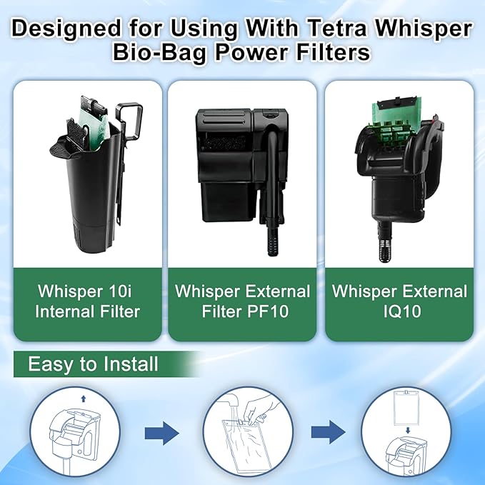 driamor 16 Pack Medium Filter Cartridges Replacement Compatible with Whisper 10i/IQ10/PF10 Aquarium Filter 5-10 Gallons