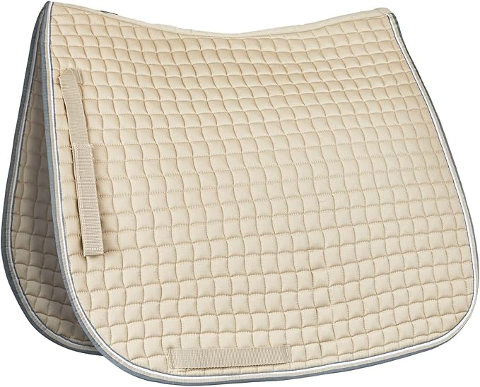 HORZE Adepto Quilted Quick-Dry Dressage Saddle Pad for Horses with Two-Tone Trim