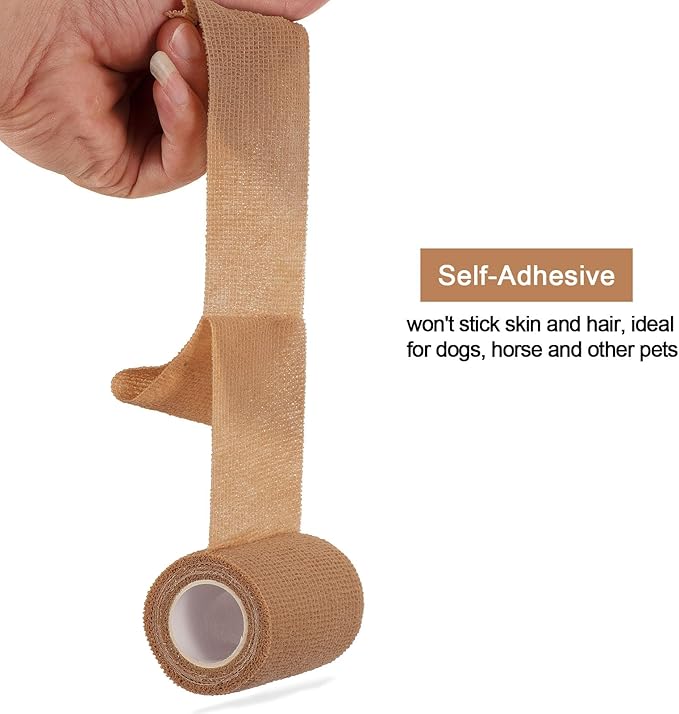 12 Pack Self Adhesive Bandage Wrap 3 inch X 5 Yards Elastic Self Adherent Cohesive Bandage for Ankle Wrist Sports Athletic Tape Pet Vet Wrap for Horses Dog First Aid Tape