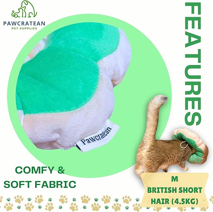 Adjustable Comfy Flower Style Elizabeth Collar for Cats Puppies Soft Recovery Cone Pet Protective Neck Collar (Green, Samll)