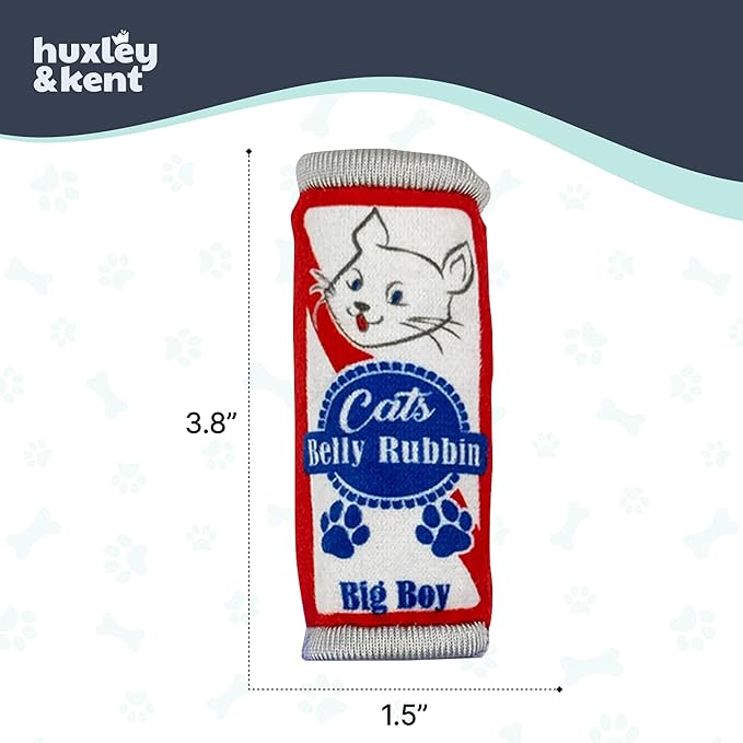 Huxley & Kent Plush Cat Toy - Interactive Catnip Toy for Cats & Kittens - Soft Kitty Toy with Crinkle & Catnip - Fun Indoor Play Toy - Belly Rubbin