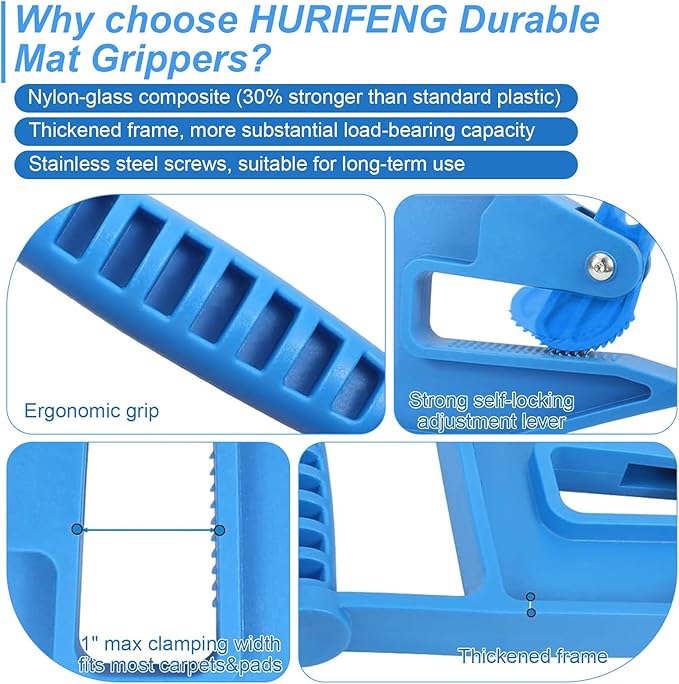 2-Pack Heavy Duty Mat Grippers – Stall Mat Movers for Horse Barn, Gym, Trailer & Rubber Flooring – Ergonomic Mat Puller for Easy Lifting & Moving – Durable, Non-Slip Handles for Secure Grip