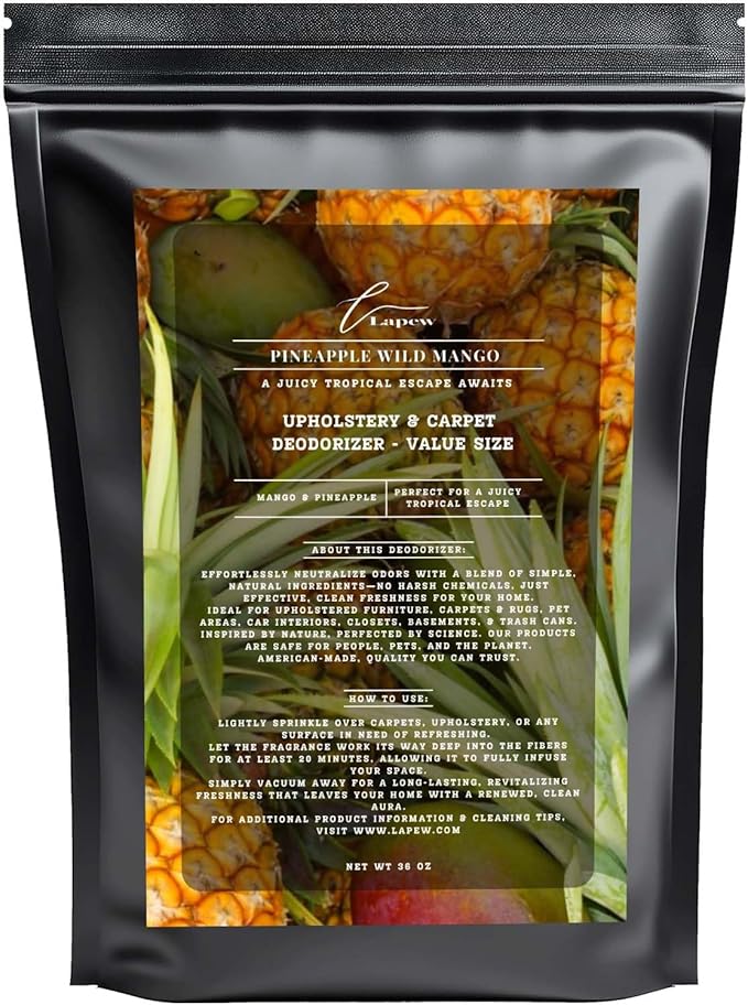 Pineapple Wild Mango Carpet Freshener Powder Refill 36 oz | Powerful Odor Eliminator for Home | Upholstery Deodorizer | Carpet Deodorizer | Pet Urine | Cat Litter Box