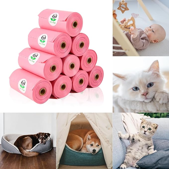 ECO-CLEAN 360 Count Dog Poop Bags with Dispenser, Leak-Proof, Cherry Blossom scented