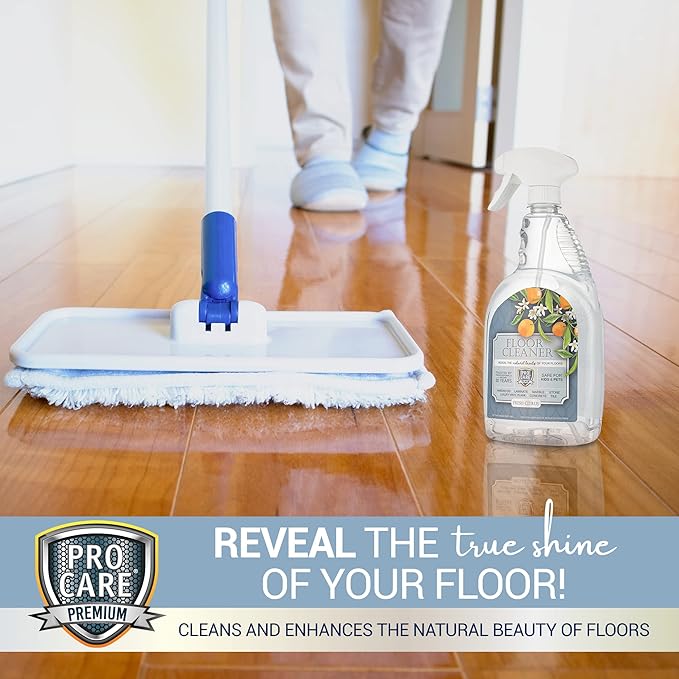 ProCare Citrus Floor Cleaner (Made in USA) | Tile, Stone, Laminate, Vinyl & Natural Wood Floor Cleaner for Mopping, Floor Cleaning Solution with Citrus Aroma - 32oz / 0.95L Spray Bottle