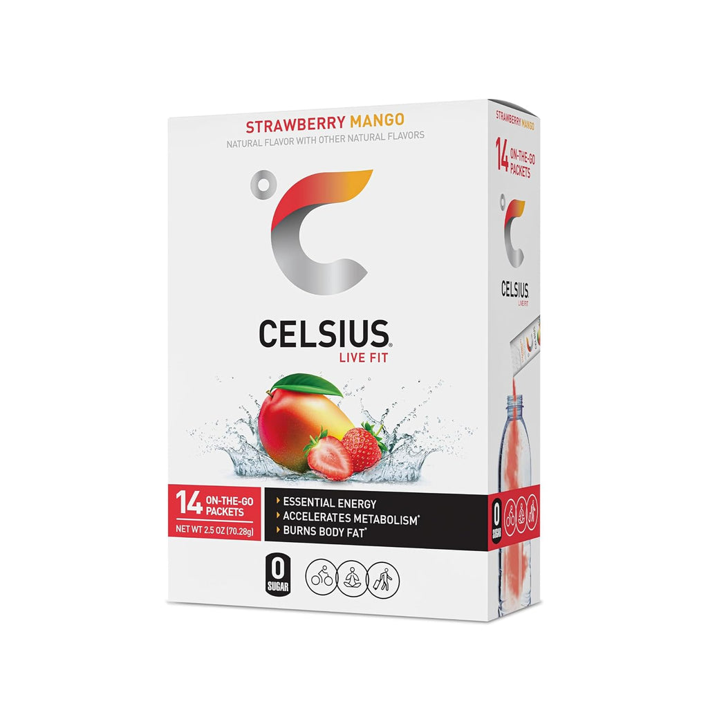 CELSIUS® On-The-Go Powder Sticks Dragonfruit Lime, Essential Energy 2.8 Oz