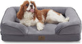 Bedfolks Orthopedic Dog Bed, Waterproof Dog Sofa Bed for Medium Dogs, Egg Foam Pet Couch Bed with Removable Washable Cover and Nonslip Bottom, Dark Grey