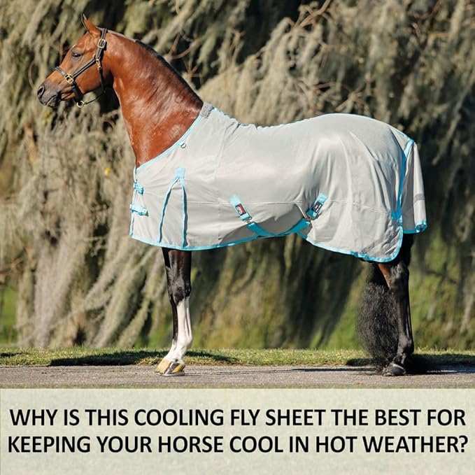 Schneiders Cooling Soft Interlock Mesh II Horse Fly Sheets | 300D Cooling Fabric | 80% UV Protection | SilverTek Lining | Reflective Stripes