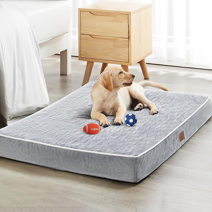 WNPETHOME Orthopedic Dog Bed Medium Size Dog, Waterproof Medium Dogs Bed with Removable Washable Cover, Multi-Needle Quilting Dogs Crate Bed