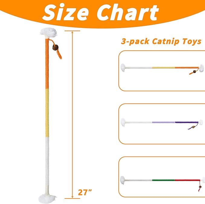 3pcs Safe Cat Rope Toy,Teeth Clean Toy for Cat, Cat Chew Toys for Indoor Cat,Kitten Interactive Toys