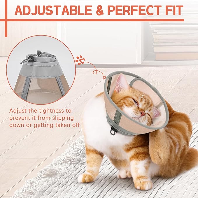 Cat Cone Collar Soft, Cat Recovery Collar for Large Medium Small Cats Kittens, Pet Cone Alternative After Surgery