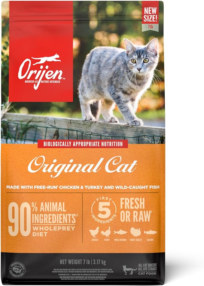 ORIJEN Grain Free High Protein Premium Dry Cat Food Original Recipe 7lb Bag