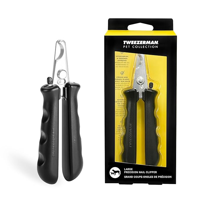 Tweezerman Large Nail Clippers for Dogs & Cats, Manual Professional Cat & Dog Nail Trimmer with Ergonomic Handle