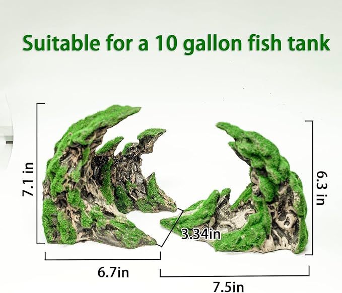 Novelsite Fish Tank Accessories, Aquarium Decorations, Scenery, Rock Ornaments - Create Aquatic Beauty with Premium Aquarium Decorations,14.4" W x 7.1" H x 3.4" D