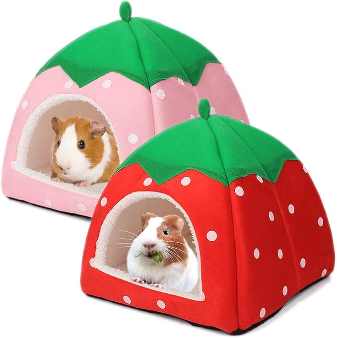 Guinea Pig Hideout 2 Pack Guinea Pig Bed House Cage Accessories Cozy Hide-Out for Hedgehog Ferret Chinchilla&Other Small Animals