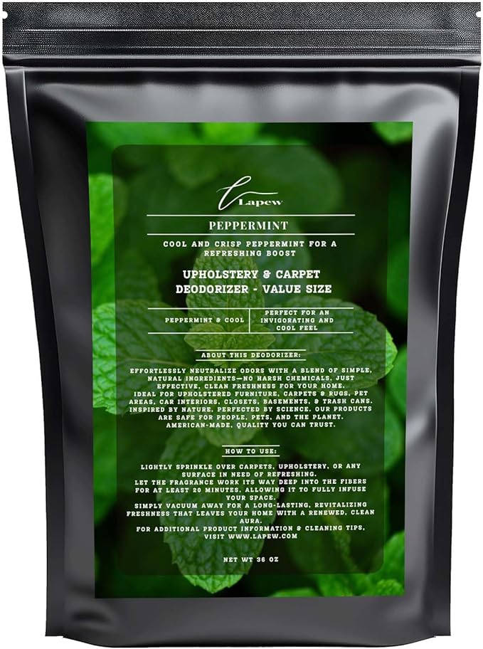 Peppermint Carpet Freshener Powder Refill 36 oz | Powerful Odor Eliminator for Home | Upholstery Deodorizer | Carpet Deodorizer | Pet Urine | Cat Litter Box
