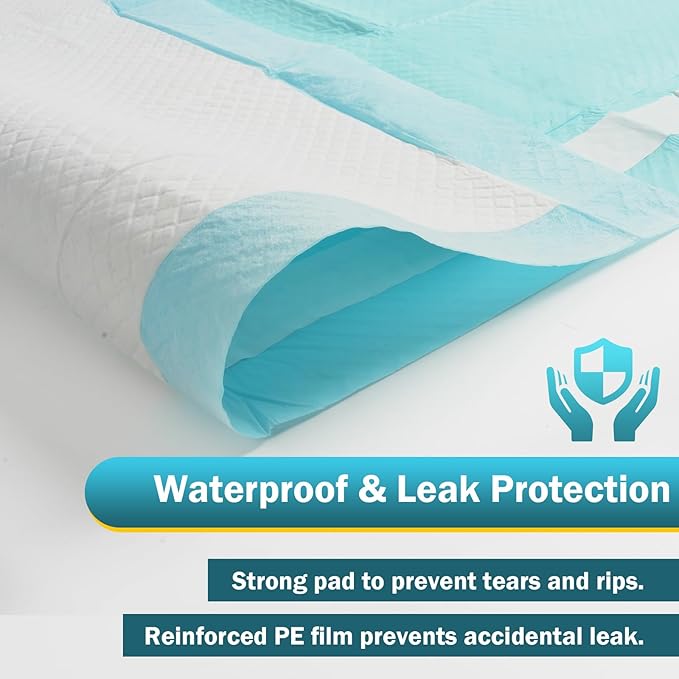 100 Count Bed Pads 30"x36" (No Adhesive Strip) Thicken Adults Incontinence Underpads Disposable, Heavy Duty Absorbent Chucks Waterproof, XL Extra Large Puppy Pee Training Pad