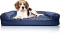 Furhaven Orthopedic Dog Bed for Medium/Small Dogs w/ Removable Bolsters & Washable Cover, For Dogs Up to 35 lbs - Quilted Sofa - Navy (Blue), Medium