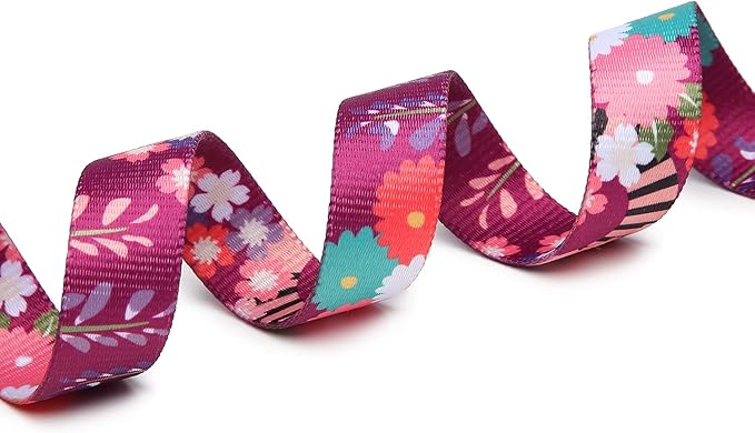 Mercano Adjustable Dog Collar - Special Design Patterns, Soft Nylon Comfortable Durable Pet Collar for Small Medium Large Dogs (XS, Colorful Flower)