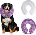 CuteBone Inflatable Dog Cone with Removable Soft Fleece Covers for Small/Medium/Large Dogs and Cats Neck Donut Collar After Surgery GWB06L