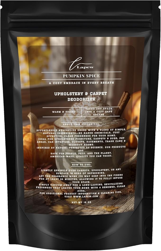 Pumpkin Spice Carpet Freshener Powder 16 oz | Powerful Odor Eliminator for Home | Upholstery Deodorizer | Carpet Deodorizer | Pet Urine | Cat Litter Box