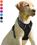 BARKBAY No Pull Dog Harness Front Clip Heavy Duty Reflective Easy Control Handle for Large Dog Walking(Black,XL)