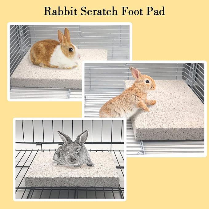 BNOSDM Rabbit Grinding Claw Pads Natural Hamster Lava Stone Teeth Grinding Scratching Pad Chew Toy for Small Animals