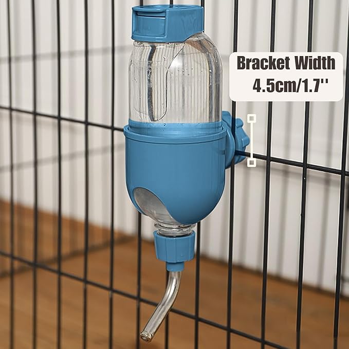 Pet Water Bottle for Cage Crate 26oz Non-Drip Water Dispenser for Small Animal Rabbit Bunny Guinea Pig Chinchilla Ferret Squirrel Hedgehog (Blue, 26oz)