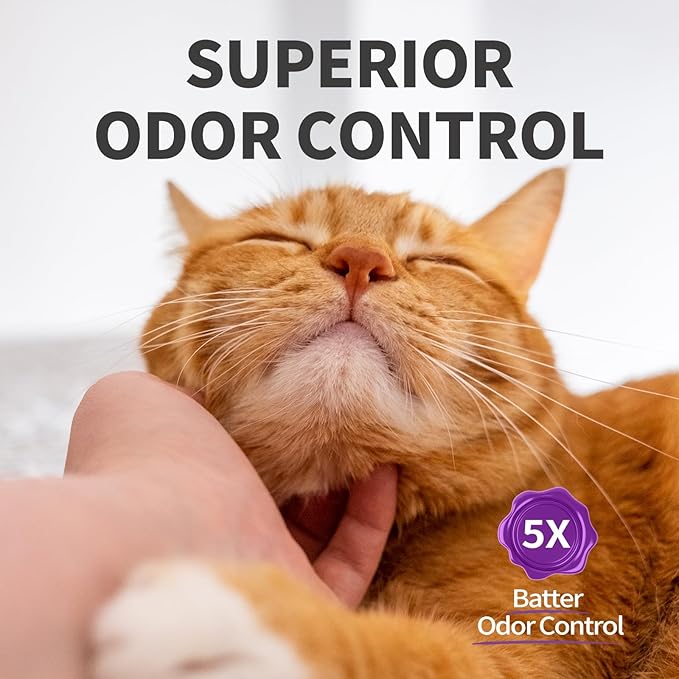 Cat Litter Crystals No Clumping Odor Control Kitty Litter Non-Clumping No scooping Low Dust, Low Tracking, Dehydrates Waste Lavender - 25.8 lbs (6 x 4.3 lb Packs)
