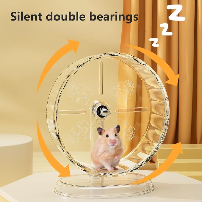 Silent Hamster Wheel – 9.5 Inch Syrian Hamster Running Wheel, Anti-Skid & Height Adjustable, Easy to Clean (9.5inch)